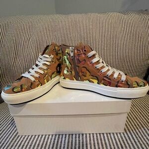 Italian suede high tops, brand new with the box. Size 36, 6 US
